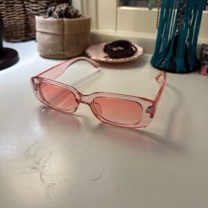 Pink Rectangular Sunglasses